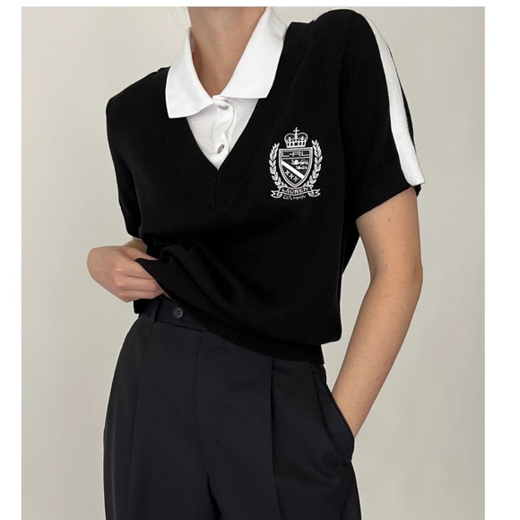 Lauren Ralph Lauren Tops - Vintage Ralph Lauren Layered Crest Sweater Top Deadstock